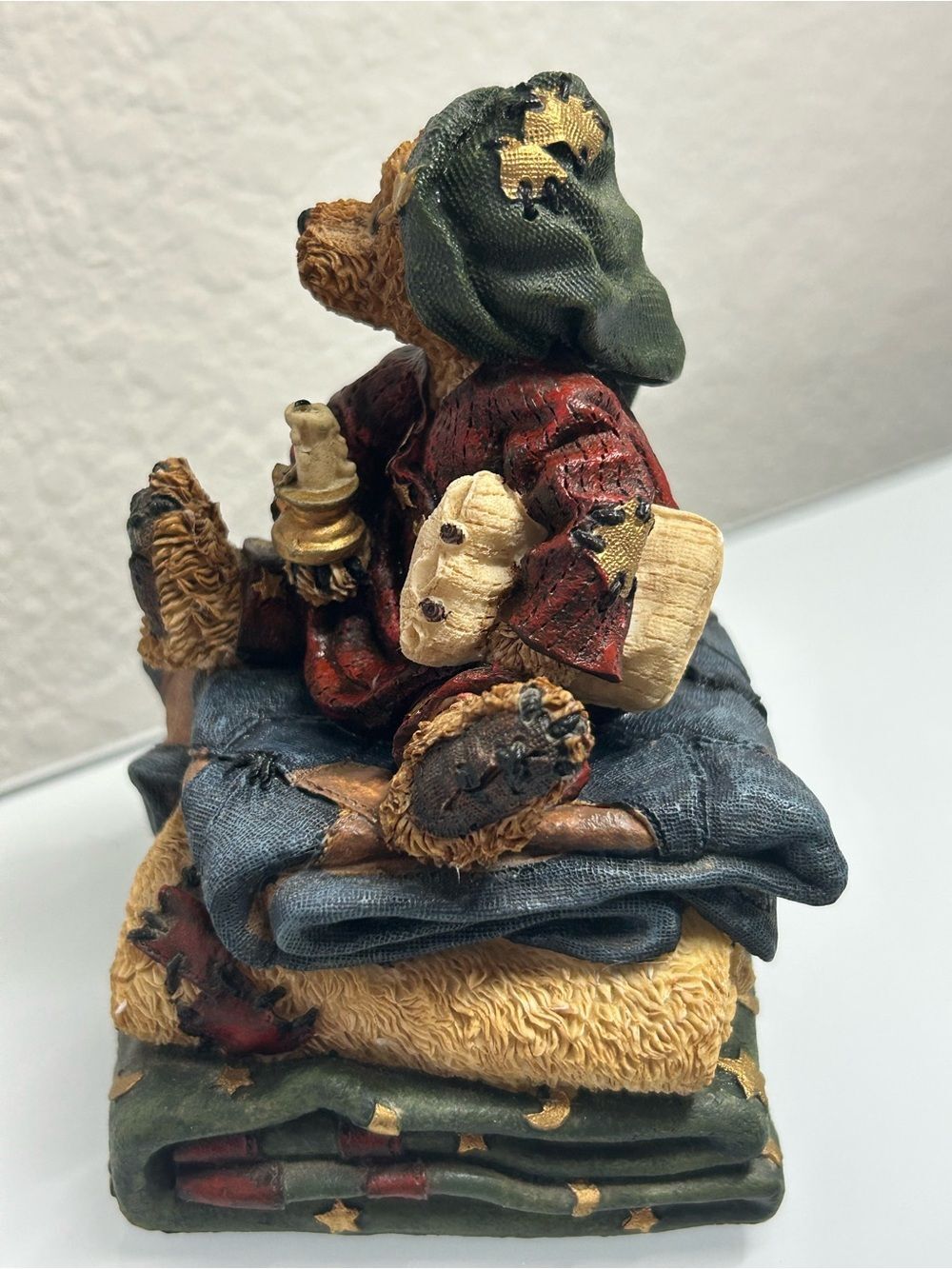 Boyds Bears Music Box Figurine Red Robed Bear Green Hat A Dream Is A Wish - Picture 4 of 7